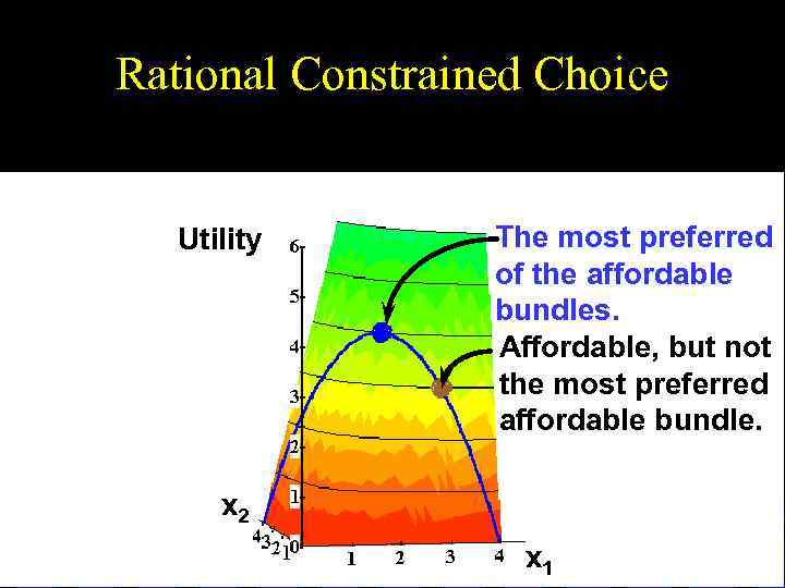 Rational Constrained Choice Utility The most preferred of the affordable bundles. Affordable, but not