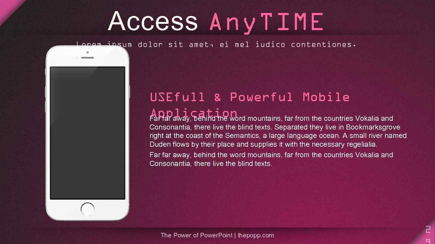 Access Any. TIME Lorem ipsum dolor sit amet, ei mel iudico contentiones. USEfull &