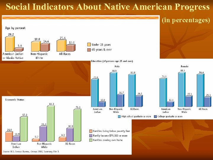 Social Indicators About Native American Progress (in percentages) 