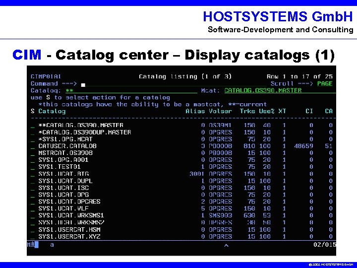 HOSTSYSTEMS Gmb. H Software-Development and Consulting CIM - Catalog center – Display catalogs (1)