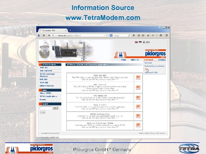 Information Source www. Tetra. Modem. com Piciorgros Gmb. H * Germany 