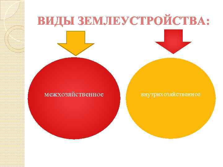 ВИДЫ ЗЕМЛЕУСТРОЙСТВА: межхозяйственное внутрихозяйственное 