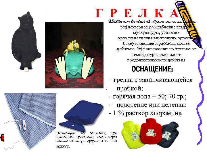 Г Р Е Л К А Механизм действия: сухое тепло вызывает рефлекторное расслабление гладкой