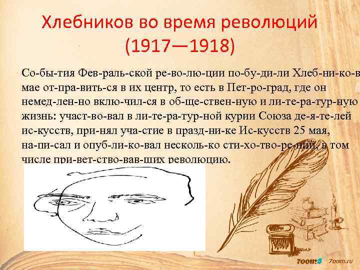 Хлебников во время революций (1917— 1918) Со бы тия Фев раль ской ре во лю