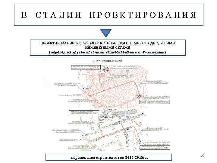 В СТАДИИ ПРОЕКТИРОВАНИЯ ПРОЕКТИРОВАНИЕ 2 -Х ГАЗОВЫХ КОТЕЛЬНЫХ 4 И 11 МВт С ПОДВОДЯЩИМИ