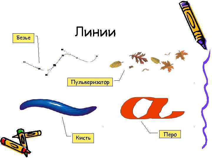 Безье Линии Пульверизатор Кисть Перо 