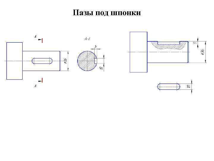 Размеры паза на чертеже