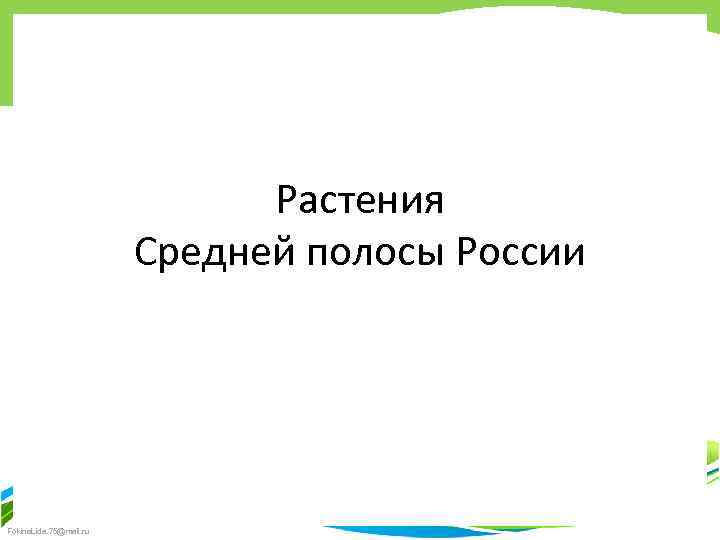Растения Средней полосы России Fokina. Lida. 75@mail. ru 