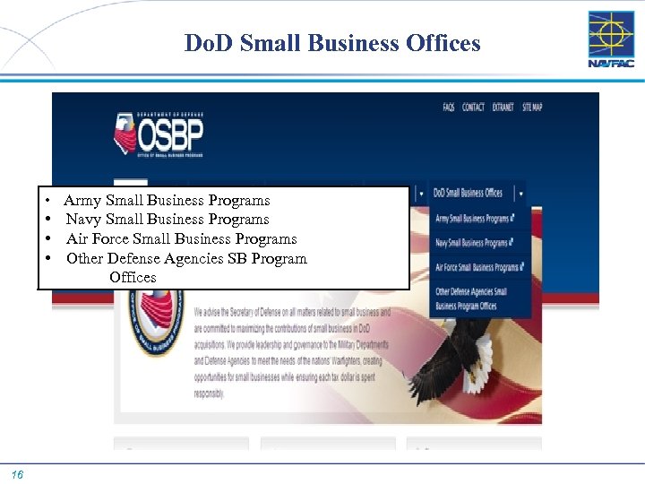 Do. D Small Business Offices • Army Small Business Programs • Navy Small Business