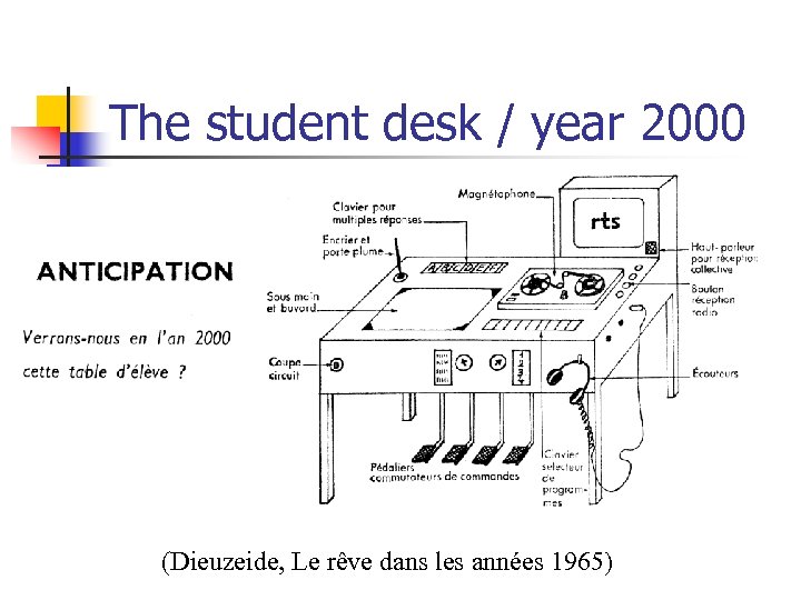 The student desk / year 2000 (Dieuzeide, Le rêve dans les années 1965) 