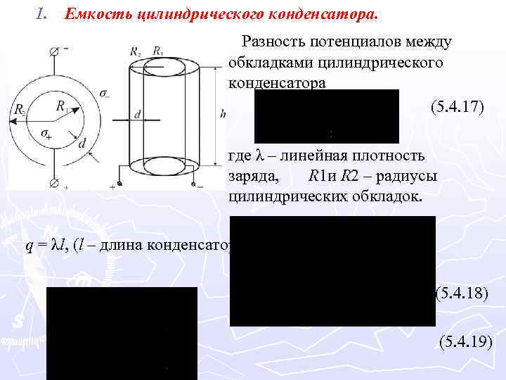 Цилиндрический конденсатор схема