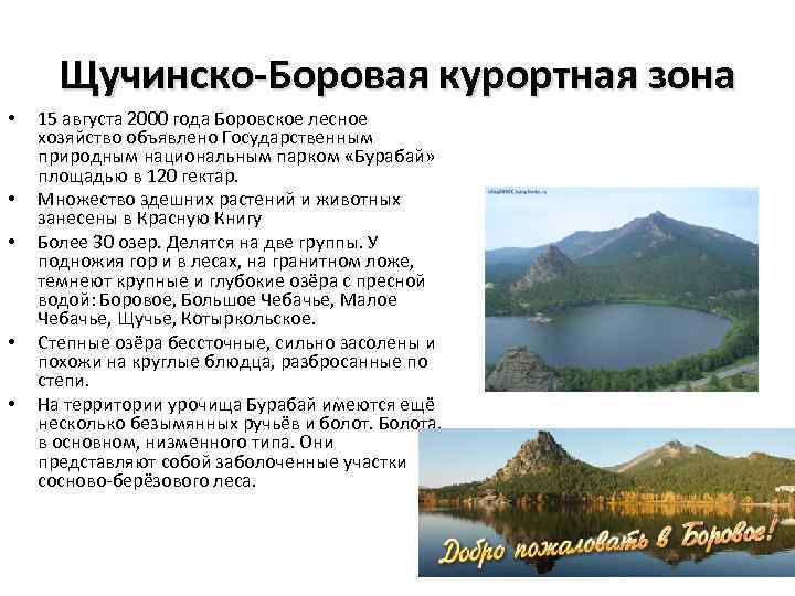 Щучинско-Боровая курортная зона • • • 15 августа 2000 года Боровское лесное хозяйство объявлено