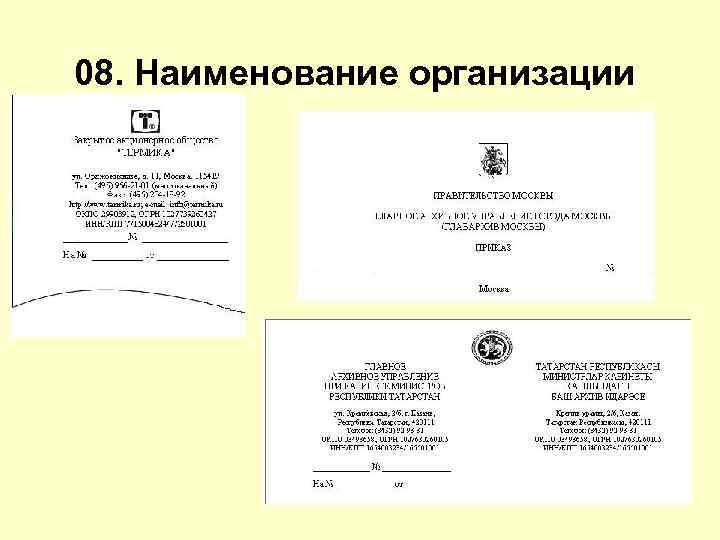 08. Наименование организации 