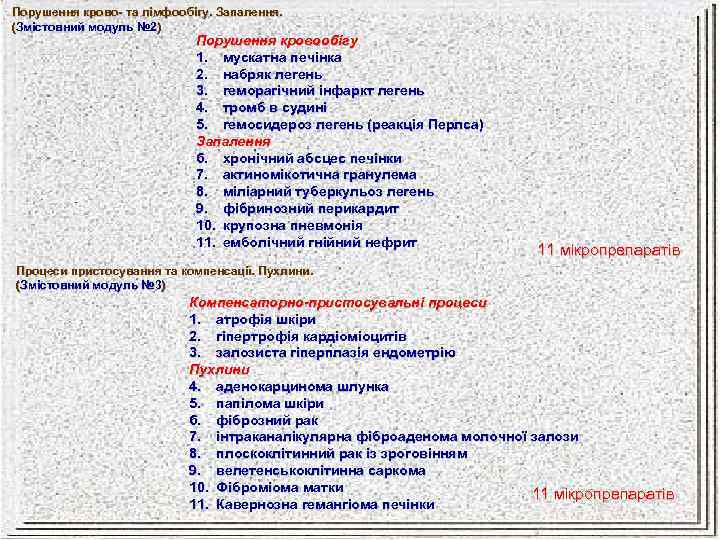 Порушення крово- та лімфообігу. Запалення. (Змістовний модуль № 2) № 2 Порушення кровообігу 1.