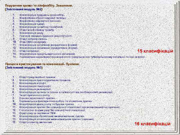 Порушення крово- та лімфообігу. Запалення. (Змістовний модуль № 2) № 2 1. 2. 3.