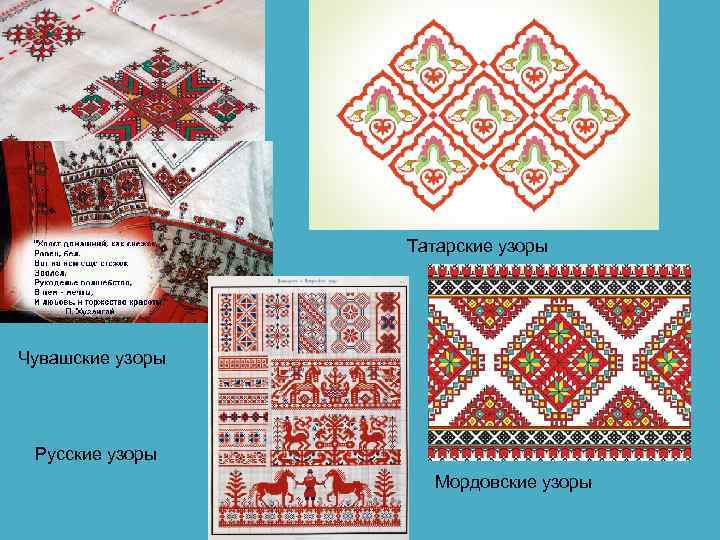 Татарские узоры Чувашские узоры Русские узоры Мордовские узоры 