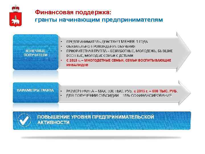 Финансовая поддержка: гранты начинающим предпринимателям КОНЕЧНЫЕ ПОЛУЧАТЕЛИ 