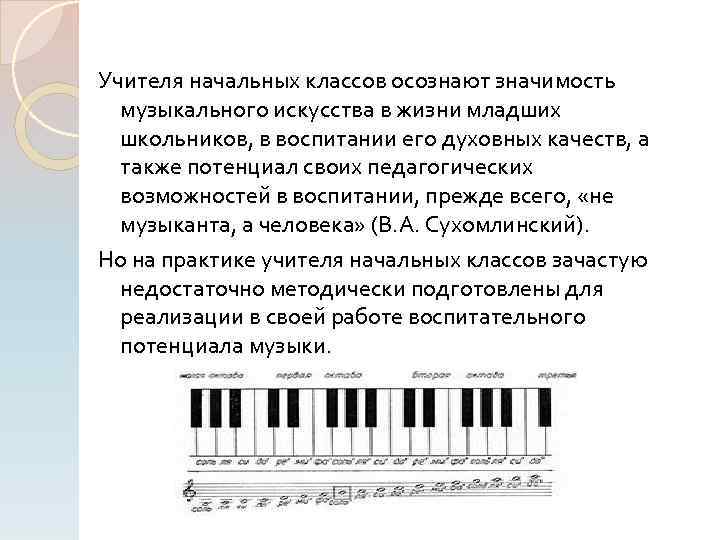 Учителя начальных классов осознают значимость музыкального искусства в жизни младших школьников, в воспитании его