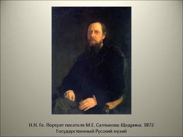 Н. Н. Ге. Портрет писателя М. Е. Салтыкова-Щедрина. 1872 Государственный Русский музей 