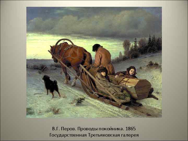 В. Г. Перов. Проводы покойника. 1865 Государственная Третьяковская галерея 