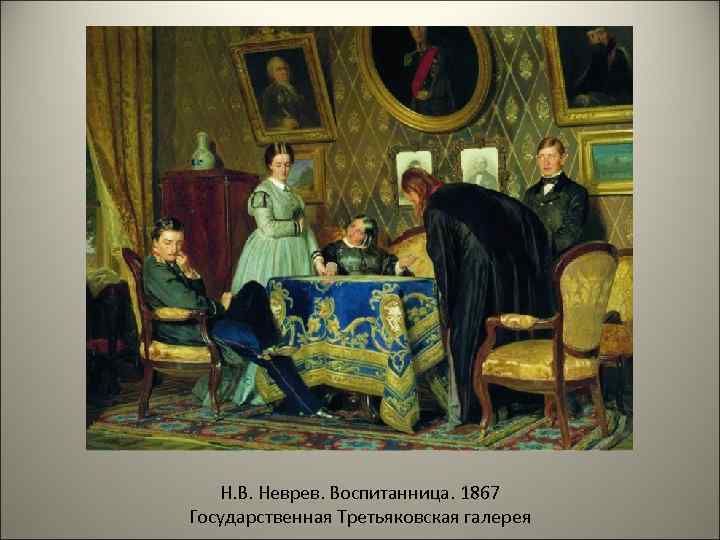 Н. В. Неврев. Воспитанница. 1867 Государственная Третьяковская галерея 