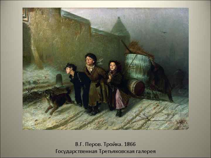 В. Г. Перов. Тройка. 1866 Государственная Третьяковская галерея 