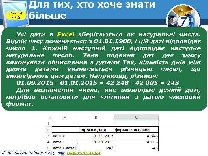 Розділ 4 § 4. 3 Для тих, хто хоче знати більше 7 Усі дати