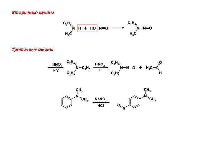 Вторичные амины Третичные амины 