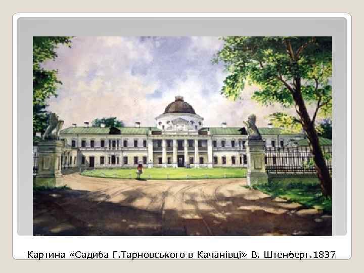 Картина «Садиба Г. Тарновського в Качанівці» В. Штенберг. 1837 