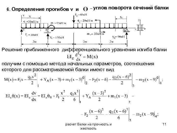 Расчет балок на прочность и жесткость