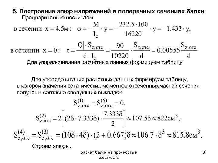 Построение эпюр в excel