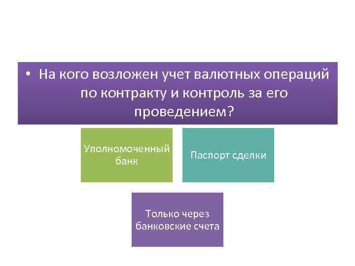  • На кого возложен учет валютных операций по контракту и контроль за его
