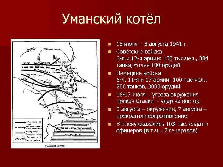 Уманский котёл n n n 15 июля – 8 августа 1941 г. Советские войска