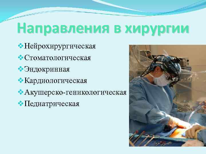 Презентация операции. Направления в хирургии. Современные направления в хирургии. Направления в хирургии список.