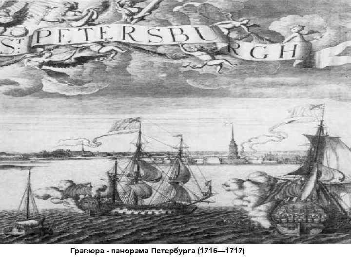 Гравюра - панорама Петербурга (1716— 1717) 