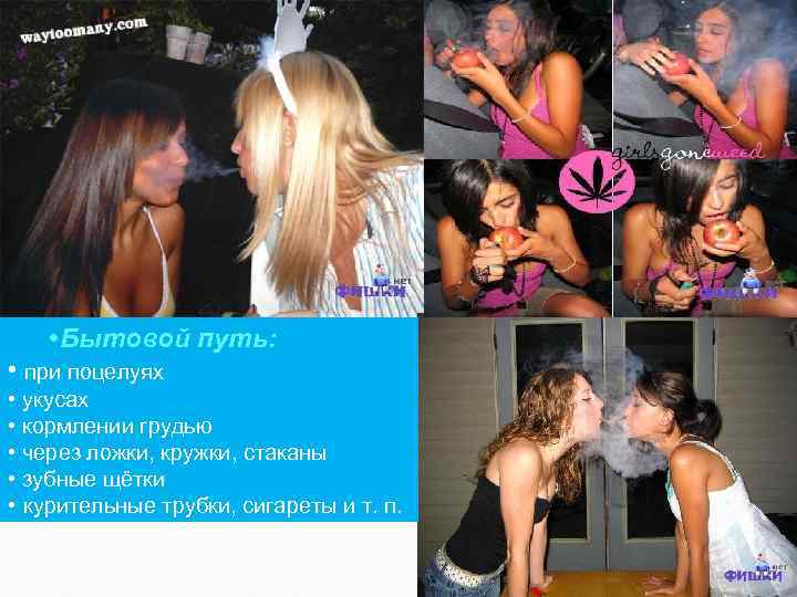  Бытовой путь: • при поцелуях • укусах • кормлении грудью • через ложки,