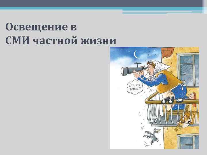 Освещение в СМИ частной жизни 