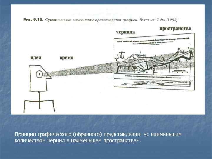 Принцип графического (образного) представления: «с наименьшим количеством чернил в наименьшем пространстве» . 