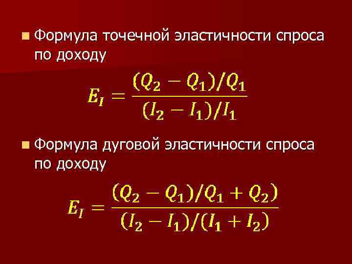 Объем спроса формула