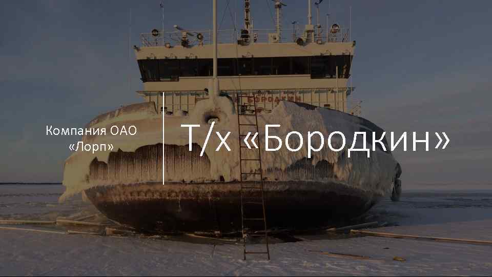 Компания ОАО «Лорп» Т/х «Бородкин» 