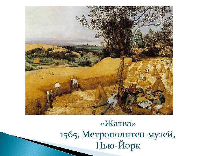  «Жатва» 1565, Метрополитен-музей, Нью-Йорк 