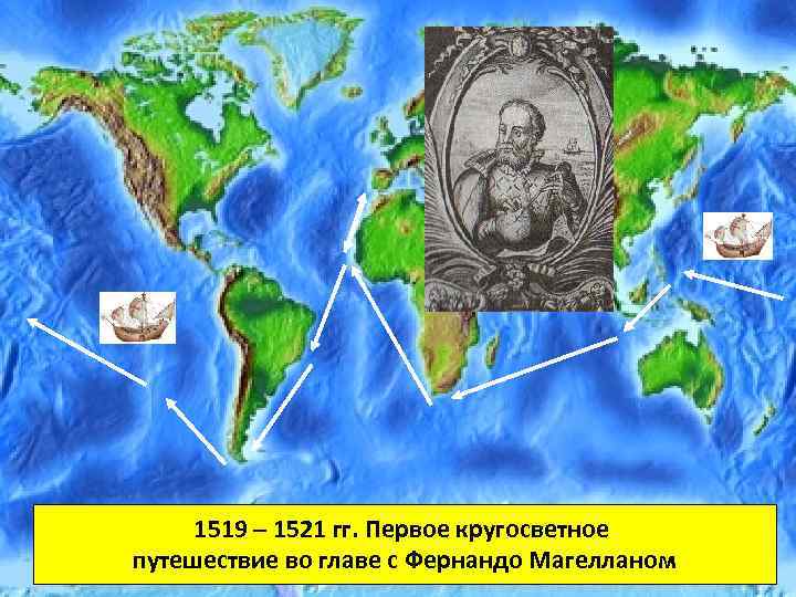 1519 – 1521 гг. Первое кругосветное путешествие во главе с Фернандо Магелланом 