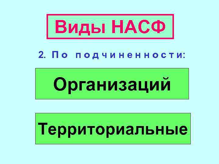 Виды НАСФ 2. П о п о д ч и н е н н