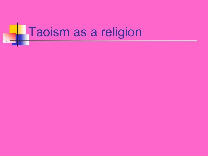 Taoism as a religion 