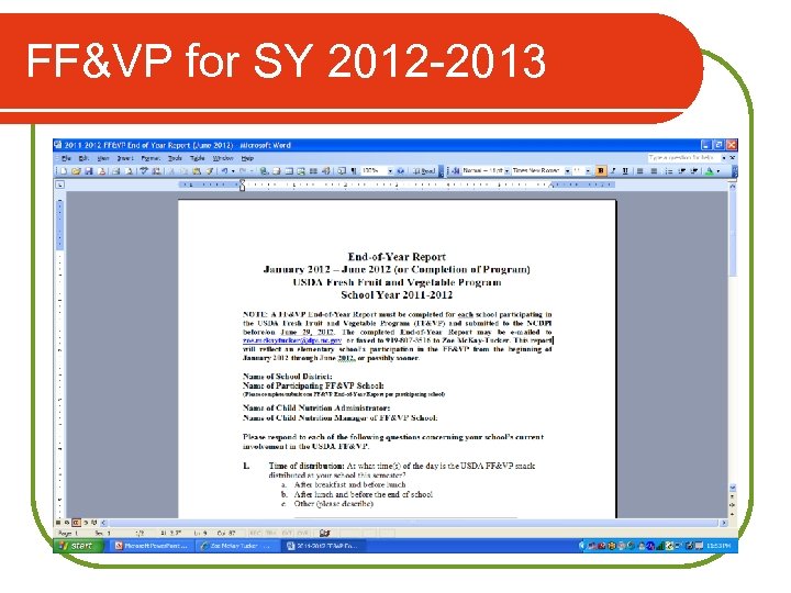 FF&VP for SY 2012 -2013 