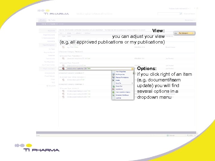 View: you can adjust your view (e. g. all approved publications or my publications)