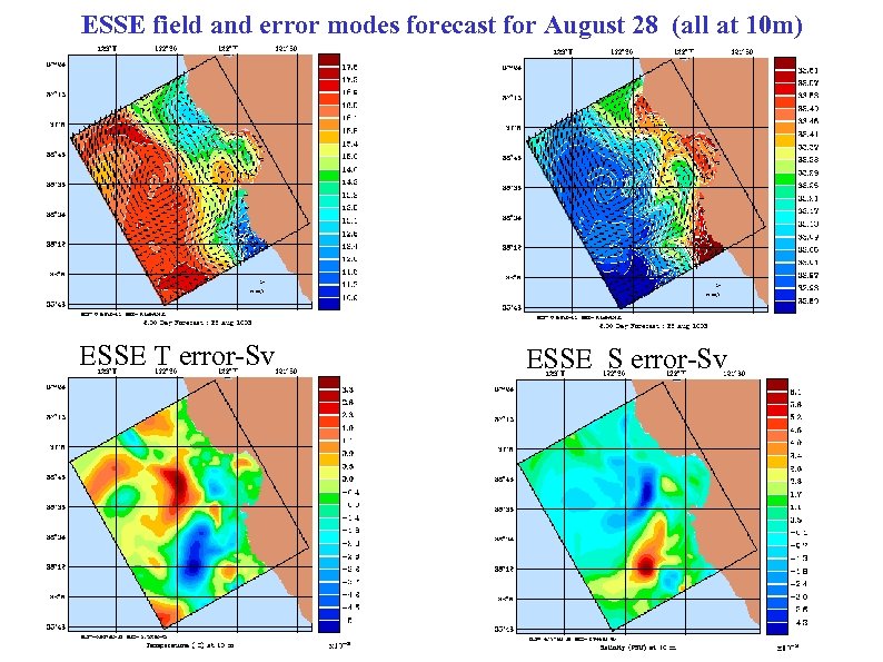 ESSE field and error modes forecast for August 28 (all at 10 m) ESSE