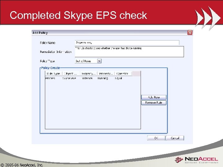 Completed Skype EPS check © 2005 -06 Neo. Accel, Inc. 