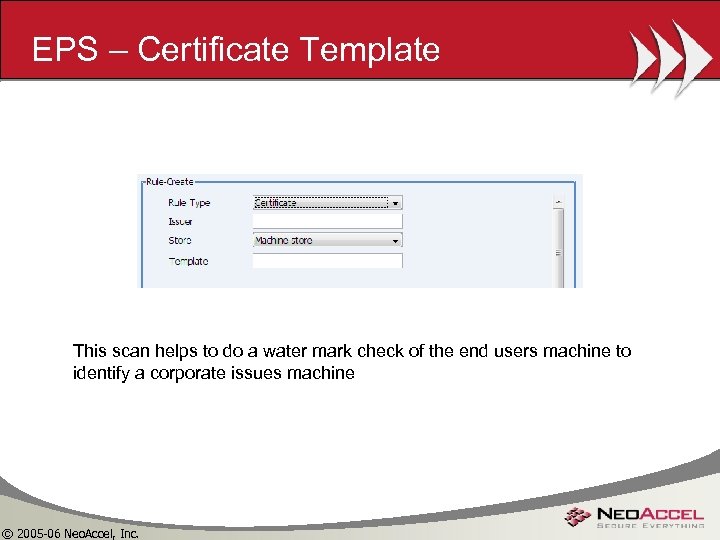EPS – Certificate Template This scan helps to do a water mark check of
