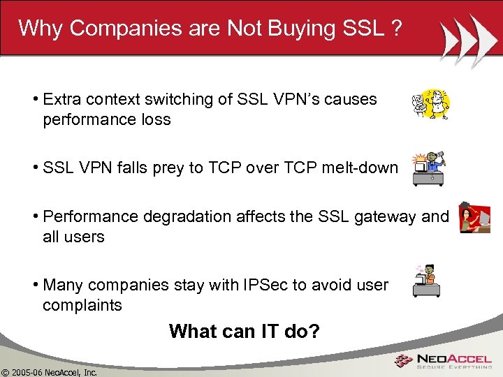 Why Companies are Not Buying SSL ? • Extra context switching of SSL VPN’s